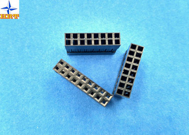 China Material duplo dos conectores de alimentação PBT das fileiras do passo do conector 2.54mm de LVDS sem nariz fábrica